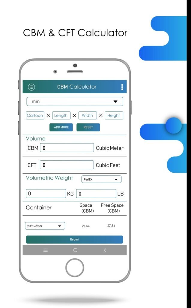Fret Maritime calculateur cbm